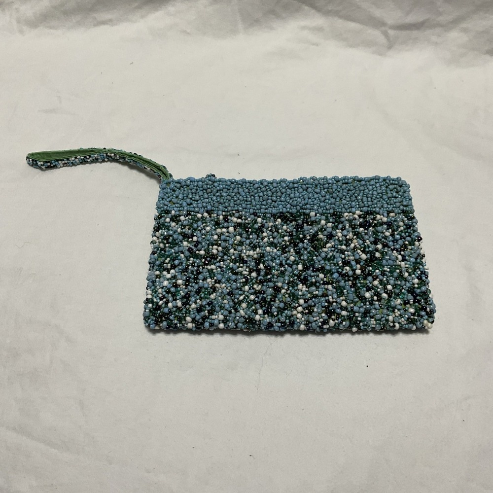 Vintage ‎ Beaded Wristlet Clutch Purse Handmade